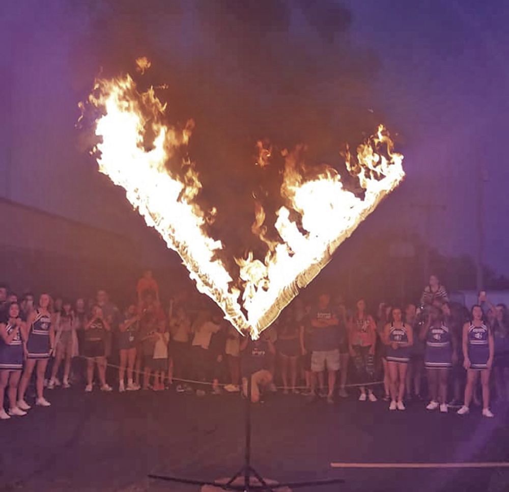 Burning of the V